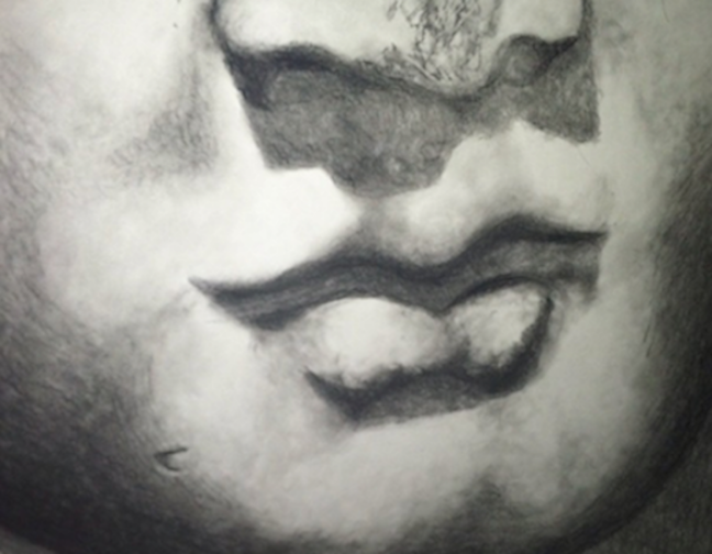 charcoal lips study drawing artwork art